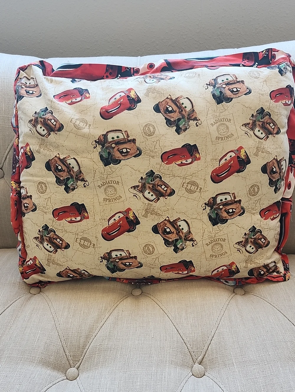Disney's Cars Lightning McQueen And Tow Mater Character Pillow